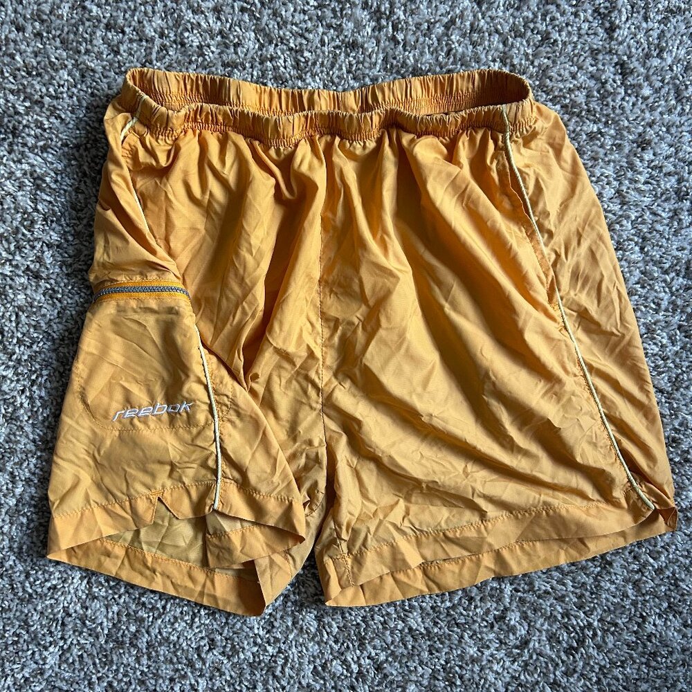 Share Reebok Vintage Goldenrod Yellow 100% Nylon Windbreaker XL Shorts